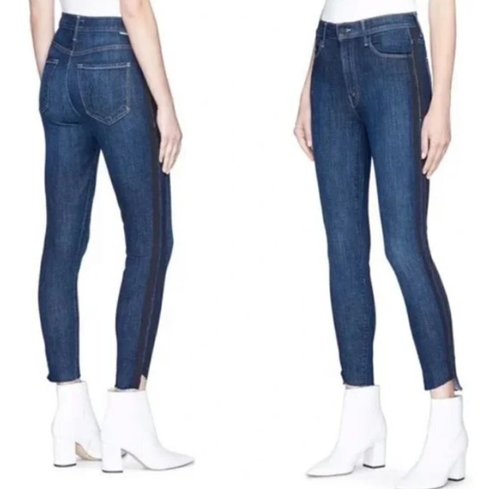 MOTHER The Stunner Zip Ankle Step Fray. Sweeping Racer. Size 25 P114